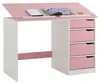 Kinderschreibtisch EMMA aus Kiefer Massivholz, weiß/rosa - Produktbild-Vorschau 1