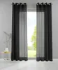 2er Set Ösengardinen HxB 225x140 cm Schwarz Transparent Produktbild-Vorschau 1
