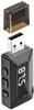 A black FM transmitter with a USB connector and a transparent cap. Anteprima dell’immagine prodotto