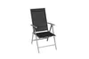 A single black folding chair with a metal frame, shown isolated on a white background. Produktbild-Vorschau