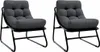 Two identical dark gray chairs with black metal frames are shown against a white background. Produktbild-Vorschau
