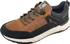A single brown and navy sneaker is shown against a white background. Voir les images du produit