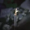 A close-up of a lit white candle with a flame. Podgląd zdjęcia produktu