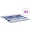 vidaXL Gartenstuhl-Kissen 2 Stk. Blau & Weiß Gestreift Produktbild-Vorschau 1