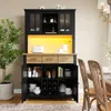 Flieks Küche Hochschrank Küchenbuffet mit LED, Produktbild-Vorschau 4