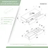 Diagrams and feature callouts for a wall-mounted drawer cabinet. Anteprima dell’immagine prodotto