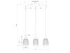 Suspension BIDAR noire 3xE27x28W en métal, dimensions : Voir les images du produit 16
