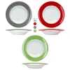 A product image displaying three different colored soup plates, with color swatches and text indicating quantity. Produktbild-Vorschau