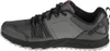 Side view of a single gray and black athletic shoe against a white background. Voir les images du produit