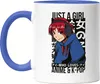 Just A Girl Who Loves Anime And K-Pop Tasse Blau Otaku Baka Produktbild-Vorschau 1