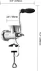 A VEVOR manual meat grinder with a clamp and dimensions indicated. Produktbild-Vorschau