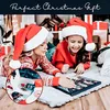 Two children wearing Santa hats are lying on a rug, looking at a Christmas advent calendar. Náhľad obrázku produktu