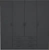 Spell Kleiderschrank B183 cm 4 Türen und 3 Schubladen matt Produktbild-Vorschau 1