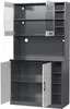 A grey cabinet with open doors, showing shelves. Produktbild-Vorschau