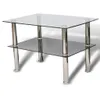 A glass coffee table with a lower shelf, shown against a white background. Produktbild-Vorschau