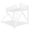 A white metal bunk bed with a ladder, viewed from a diagonal angle. Anteprima dell’immagine prodotto