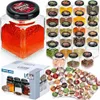 Pojemnik na przyprawy szklany 100 ml 24 szt. + 90 naklejek Podgląd zdjęcia produktu 9