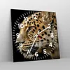 Wanduhr - Quadrat - Glasuhr - Tiere Leopard wilde Katze Produktbild-Vorschau 4