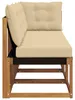 vidaXL Outdoor Mittel- und Ecksofa mit Kissen 3 Stück Natur Produktbild-Vorschau 6