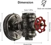 Steampunk-stijl wandlamp "Robinet" met pijpdetail, E27 Productafbeelding-voorbeeld 4