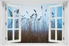Wallario Poster mit Fenster-Illusion: Schilfrohr am See vor Produktbild-Vorschau 1