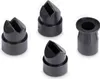 Four black plastic sandblasting nozzles are arranged on a white background. Podgląd zdjęcia produktu