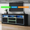 Sweiko 160x35x60cm lesklá TV skrinka s LED osvetlením, 3 Náhľad obrázku produktu 9