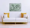 Leinwandbild Abstrakt 60 x 90 cm - Wandbild Weltkarte Grün Produktbild-Vorschau 3