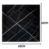 A square black marble-like panel with white veins, with dimensions indicated by text. Anteprima dell’immagine prodotto