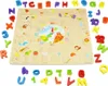 Puzzle en bois alphabet lettres chiffres et horloge Voir les images du produit 4
