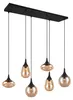 6-lichts hanglamp Lumina met amber glas Productafbeelding-voorbeeld 1