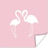 MuchoWow® Poster Flamingo - Vogel - Weiß - Zeichnung 50x50 Produktbild-Vorschau 1