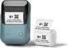 A teal and black label maker with a roll of labels next to it. Anteprima dell’immagine prodotto