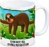 Kaffeebecher mit Faultier auf Baum Motiv und Spruch: Ich Produktbild-Vorschau 1