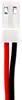A close-up of a white JST connector with red and black wires. Náhled obrázku produktu