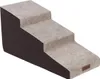 A three-step pet ramp with beige fabric on the steps and a dark brown base, shown against a white background. Produktbild-Vorschau