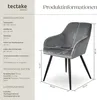 tectake® Esszimmerstuhl Marilyn gepolstert, in Samtoptik 58 Produktbild-Vorschau 5