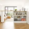A modern living room or dining area with a bar cart/sideboard and a sofa. Náhled obrázku produktu