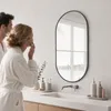 UnboxG Schwarzer Ovalspiegel 75x50cm, Elliptischer Produktbild-Vorschau 3