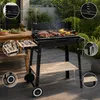 Grill węglowy ogrodowy 53x33 cm z półką kółkami i kratką do Podgląd zdjęcia produktu 10