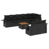 9-tlg. Garten-Sofagarnitur mit Kissen Schwarz Poly Rattan Produktbild-Vorschau 1
