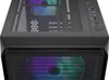 Top-down view of a black computer tower case with RGB lighting visible through the front mesh and top panel. Produktbild-Vorschau