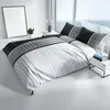 Mikrofaser Bettwäsche 155x220cm 2-teilig Set Schwarz Grau Produktbild-Vorschau 4