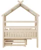 Hausbett 140 x 200 cm mit Ausziehbett, 3 großen Schubladen Produktbild-Vorschau 16