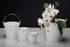 Blumentopf, Übertopf mit Henkel Porzellan weiß H. 14cm D. Produktbild-Vorschau 3