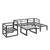 A modular outdoor furniture set consisting of a sofa and a coffee table, presented on a white background. Anteprima dell’immagine prodotto