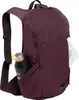 A burgundy backpack with a water bottle and a map sticking out of it. Produktbild-Vorschau