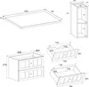 Technical drawings and dimensions of a bathroom vanity unit. Podgląd zdjęcia produktu