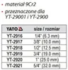 A table showing product specifications and sizes. Produktbild-Vorschau