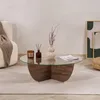 Glas-Couchtisch "Liya" 90 x 90 x 30 cm - Nussbaum Produktbild-Vorschau 4